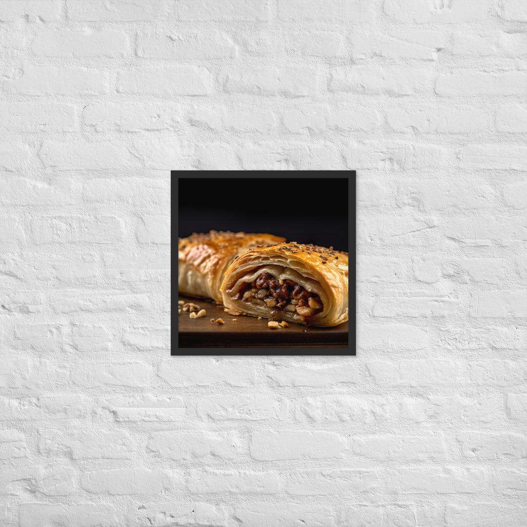 Pork and Apple Sausage Roll Framed poster 🤤 from Yumify.AI