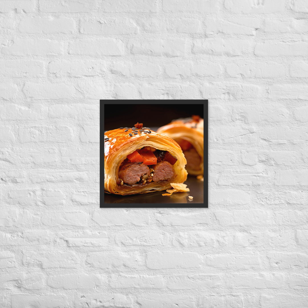 Chicken and Chorizo Sausage Roll Framed poster 🤤 from Yumify.AI