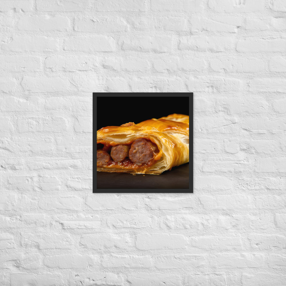 Cheese and Sausage Roll Framed poster 🤤 from Yumify.AI
