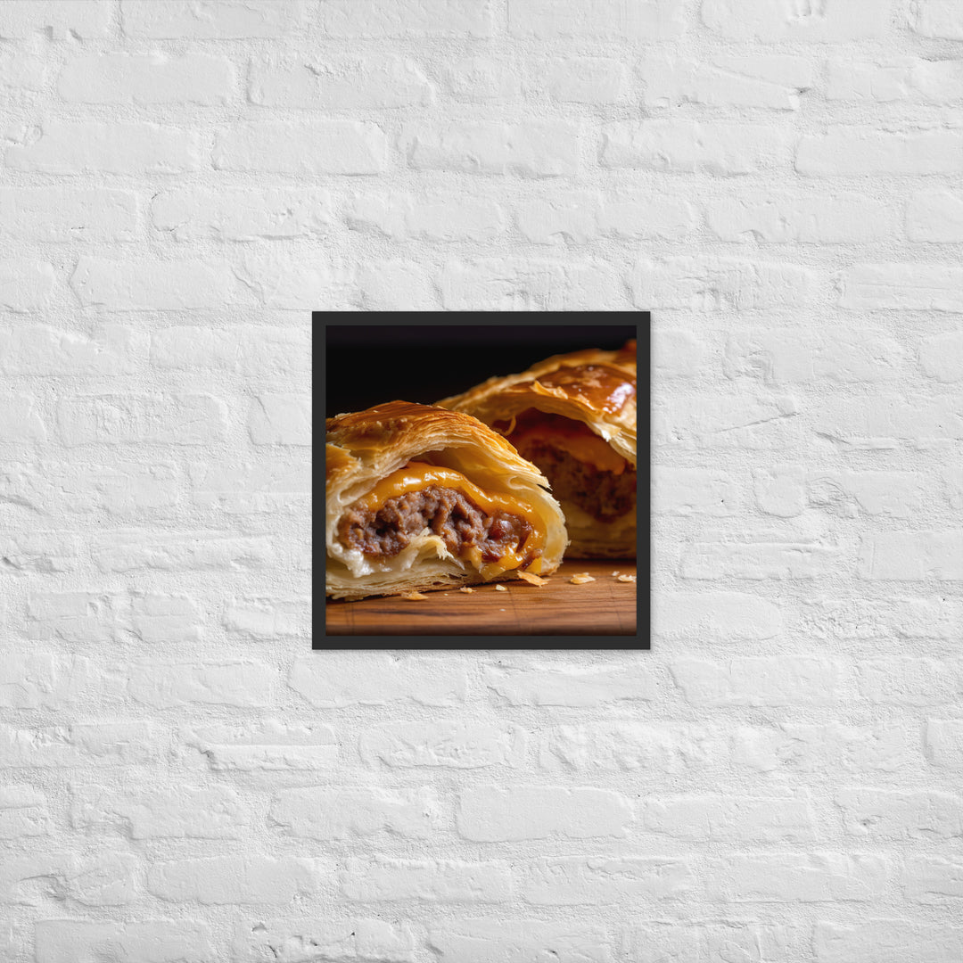 Cheese and Sausage Roll Framed poster 🤤 from Yumify.AI