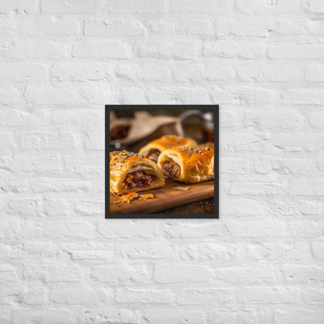 BBQ Sausage Roll Framed poster 🤤 from Yumify.AI