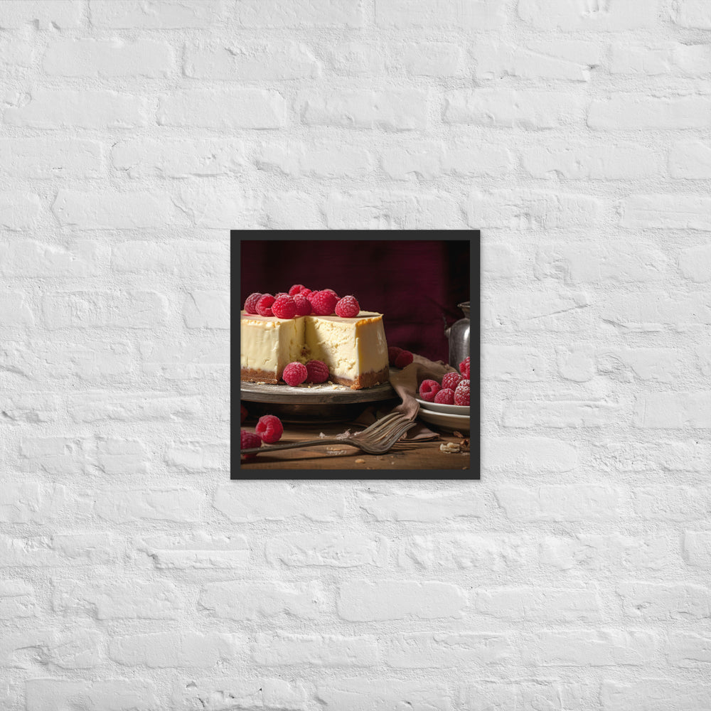 White Chocolate Raspberry Cheesecake Framed poster 🤤 from Yumify.AI