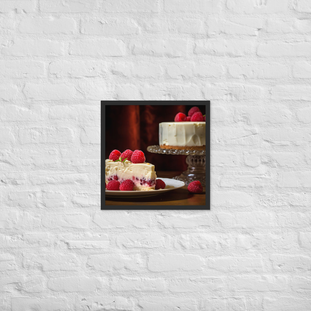 White Chocolate Raspberry Cheesecake Framed poster 🤤 from Yumify.AI