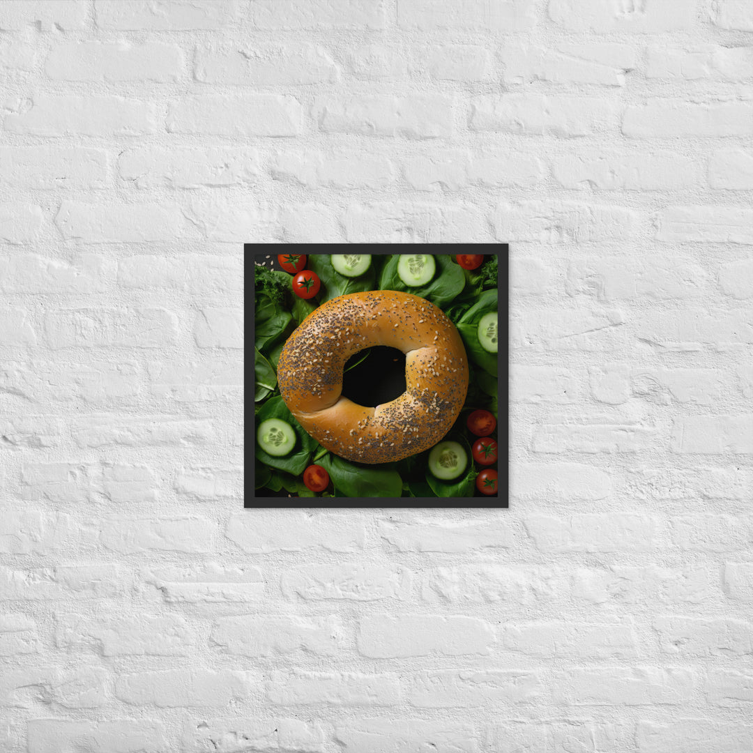 Spinach Bagel Framed poster 🤤 from Yumify.AI