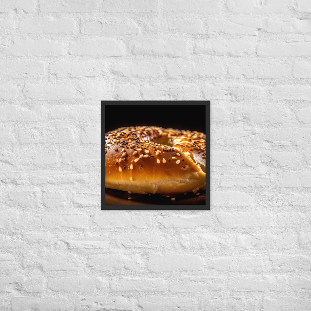 Sesame Bagel Framed poster 🤤 from Yumify.AI