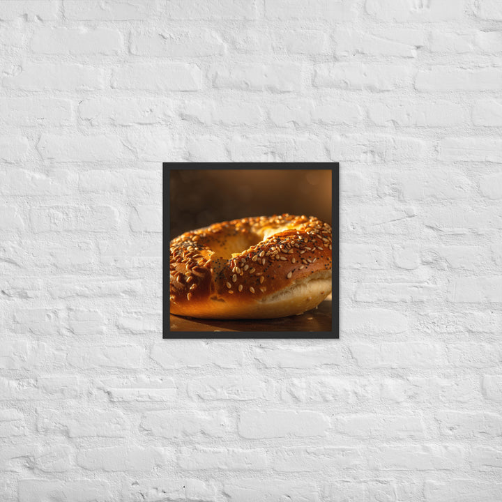 Sesame Bagel Framed poster 🤤 from Yumify.AI