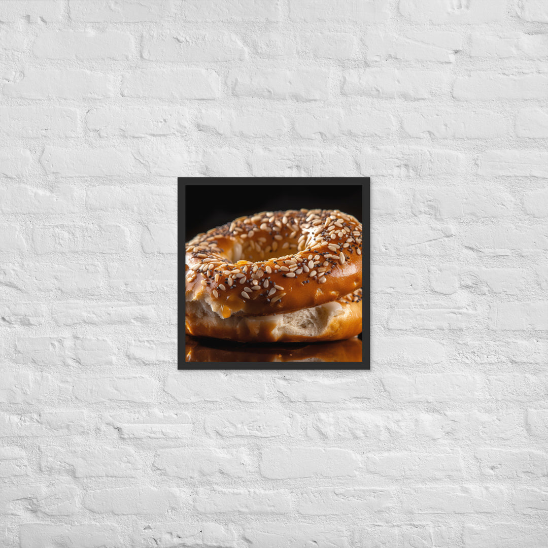 Sesame Bagel Framed poster 🤤 from Yumify.AI