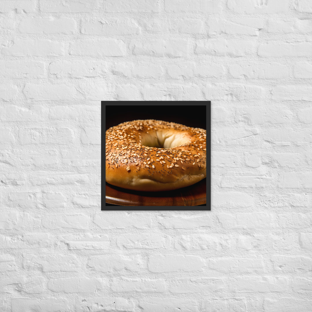 Plain Bagel Framed poster 🤤 from Yumify.AI