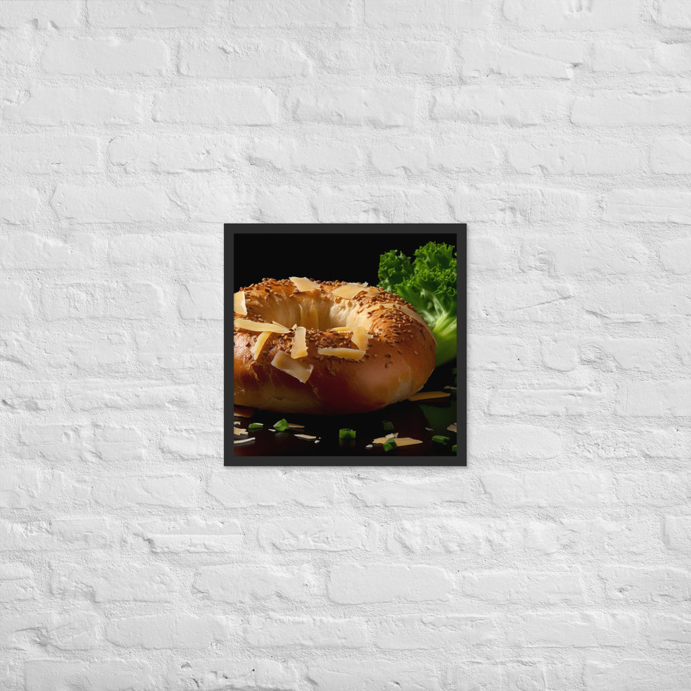 Onion Bagel Framed poster 🤤 from Yumify.AI