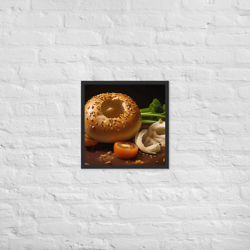 Onion Bagel Framed poster 🤤 from Yumify.AI
