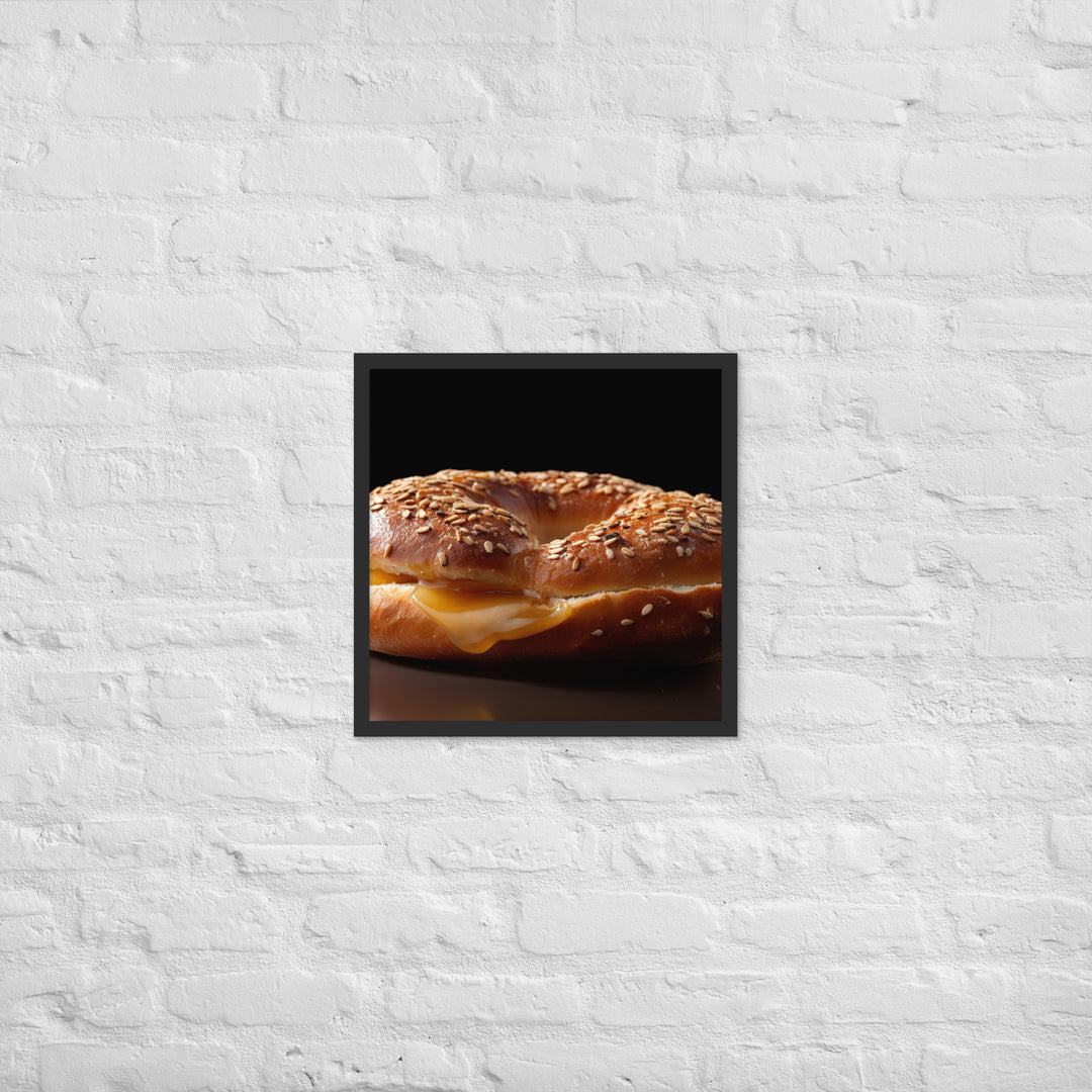 Honey Wheat Bagel Framed poster 🤤 from Yumify.AI