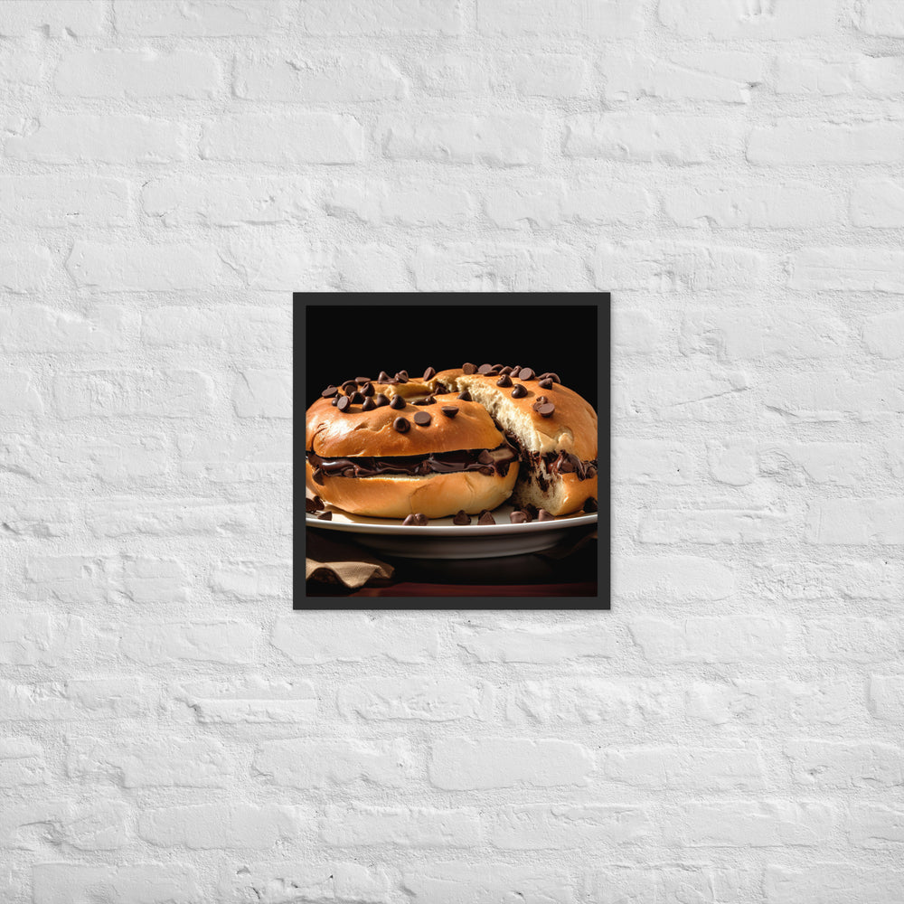 Chocolate Chip Bagel Framed poster 🤤 from Yumify.AI