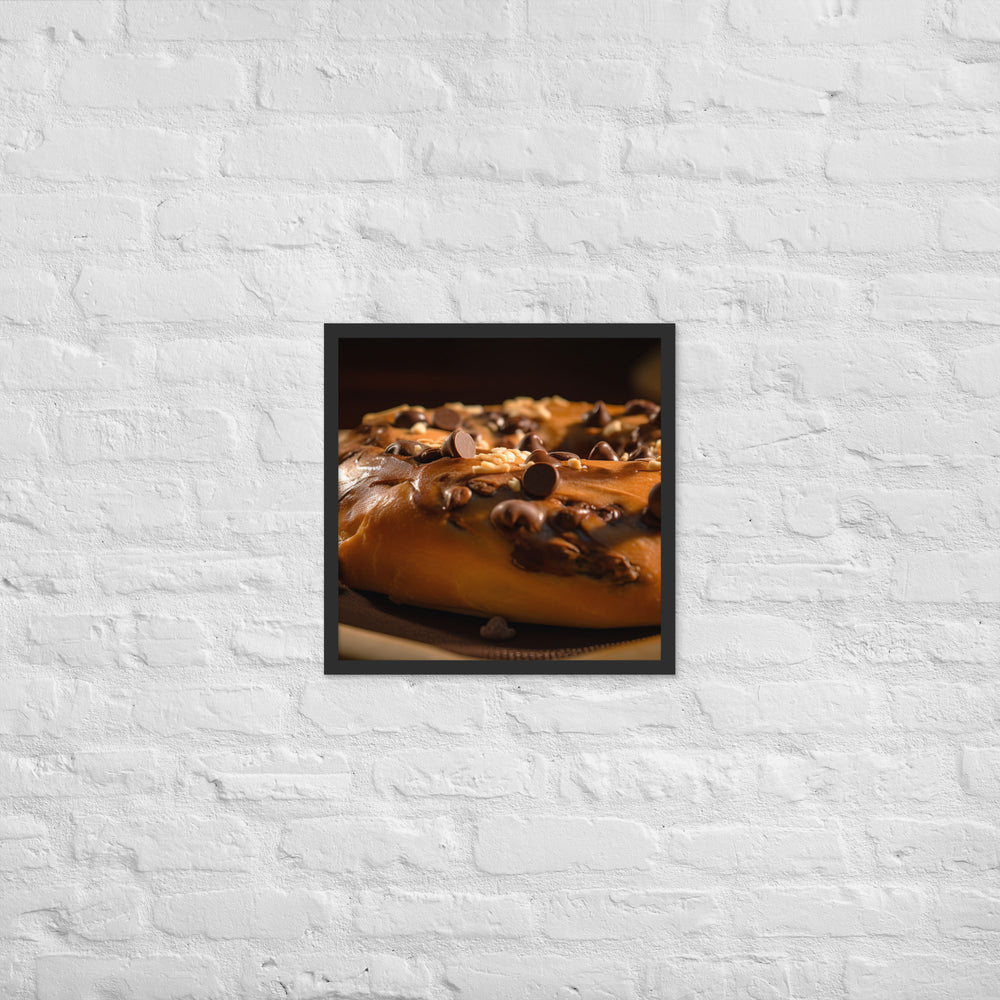 Chocolate Chip Bagel Framed poster 🤤 from Yumify.AI