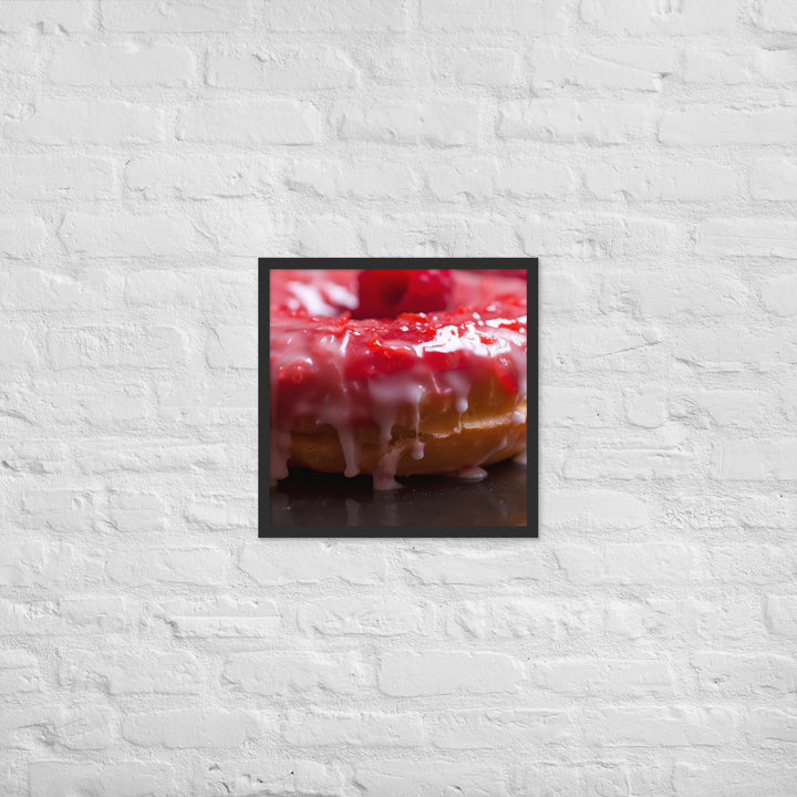 Raspberry Filled Donut Framed poster 🤤 from Yumify.AI