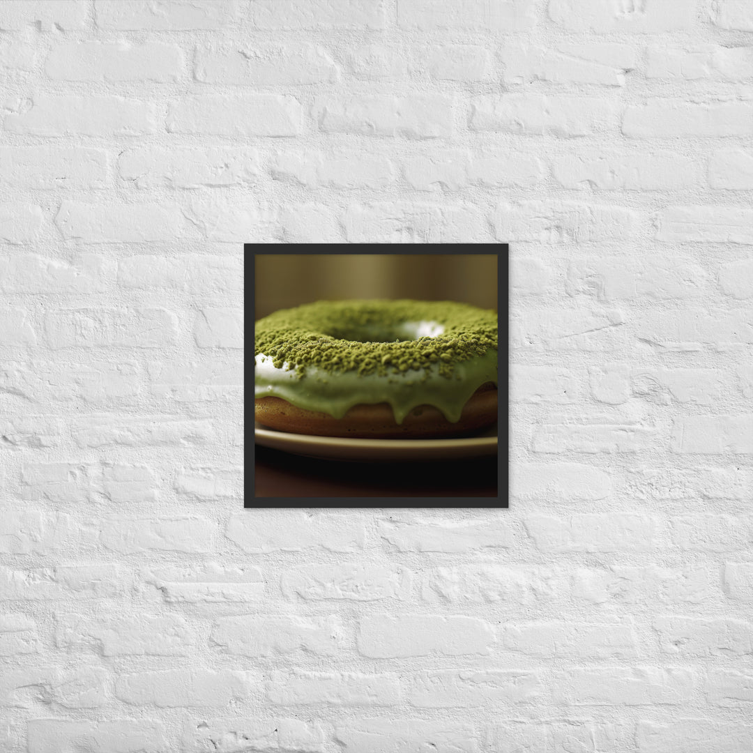 Matcha Green Tea Donut Framed poster 🤤 from Yumify.AI