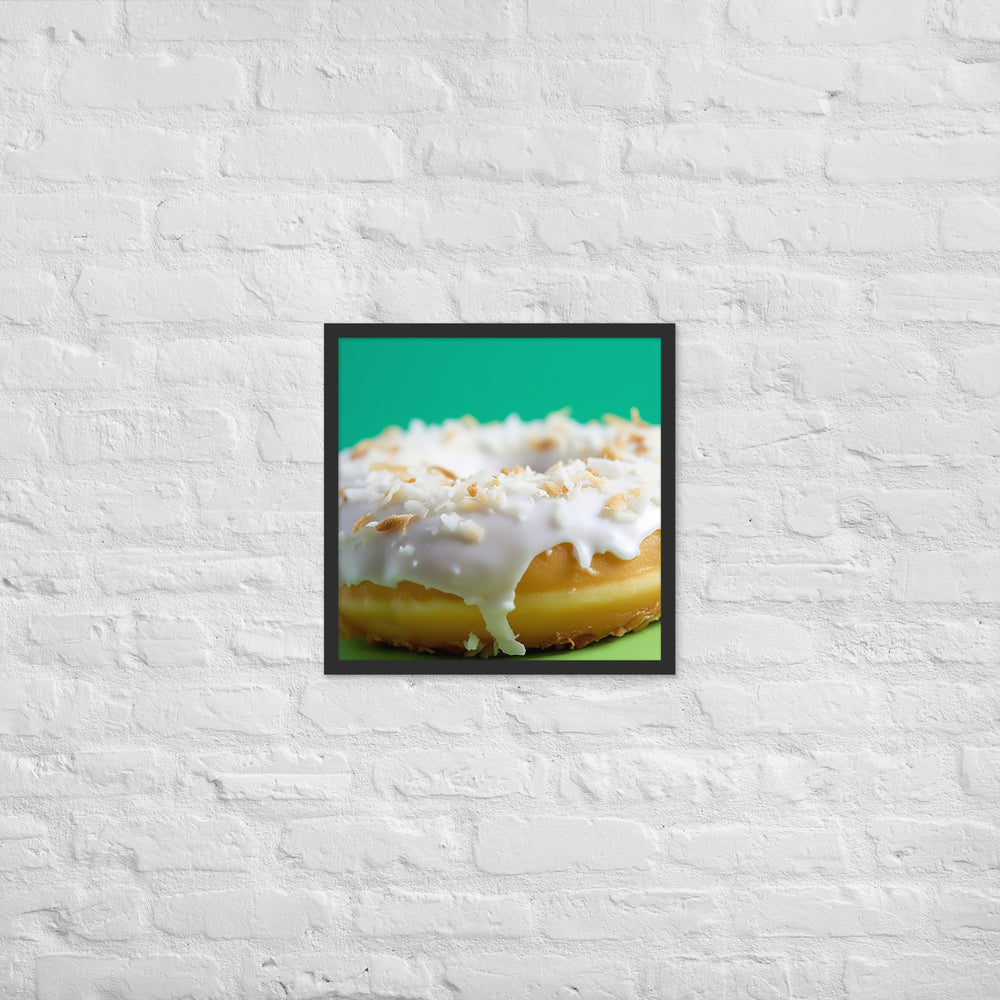 Coconut Cream Donut Framed poster 🤤 from Yumify.AI