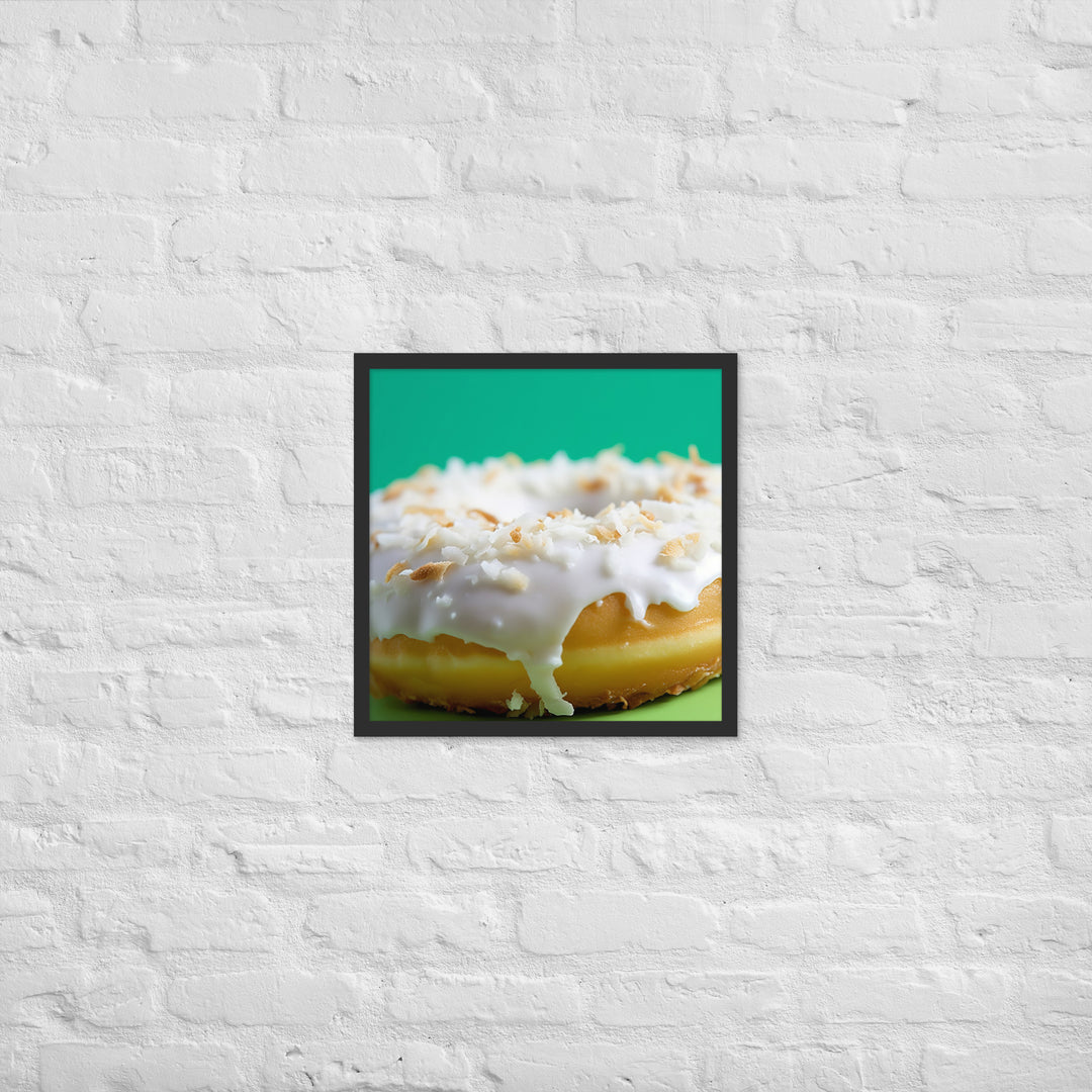 Coconut Cream Donut Framed poster 🤤 from Yumify.AI