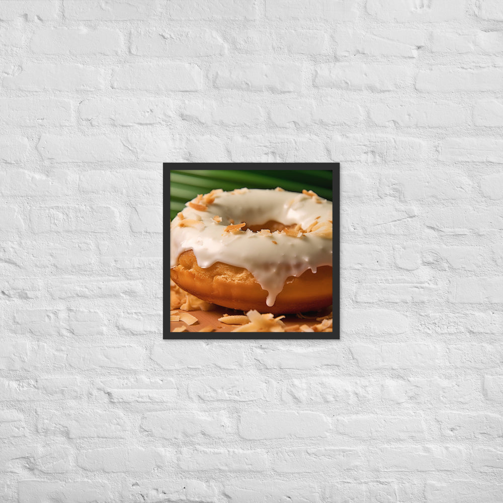 Coconut Cream Donut Framed poster 🤤 from Yumify.AI