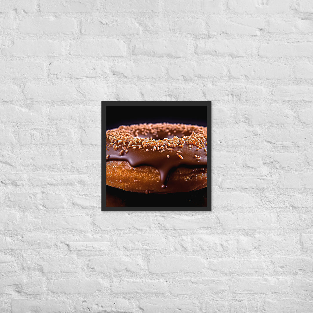 Chocolate Frosted Donut Framed poster 🤤 from Yumify.AI