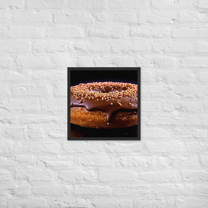 Chocolate Frosted Donut Framed poster 🤤 from Yumify.AI