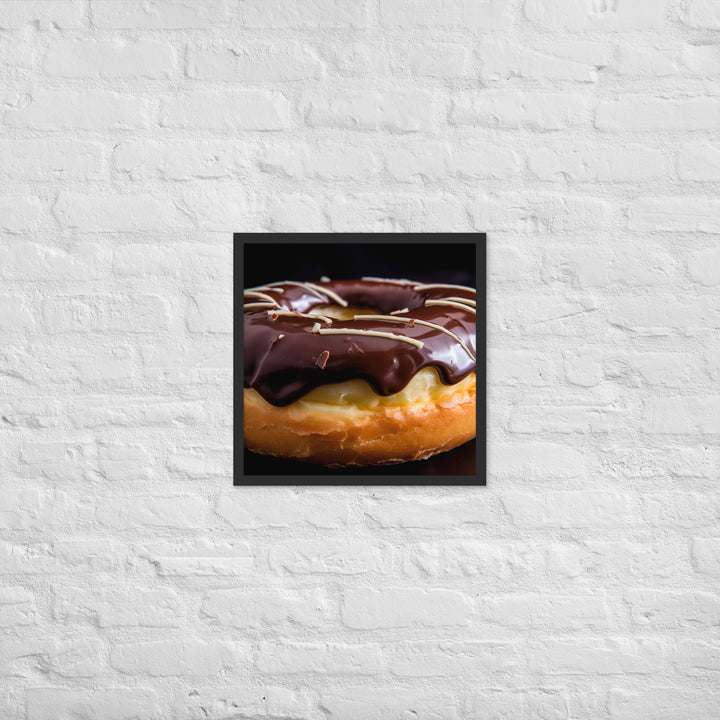 Boston Cream Donut Framed poster 🤤 from Yumify.AI
