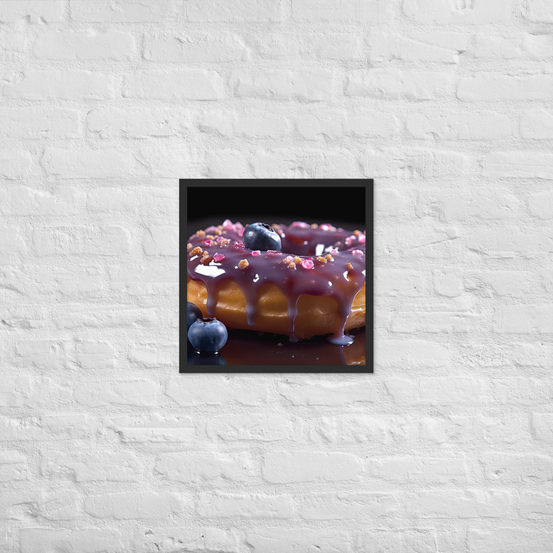 Blueberry Glazed Donut Framed poster 🤤 from Yumify.AI