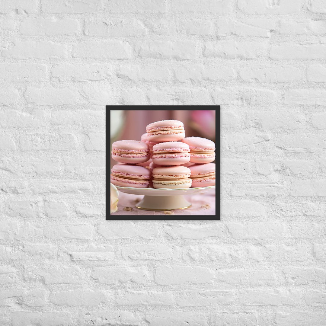 Rose Macarons Framed poster 🤤 from Yumify.AI