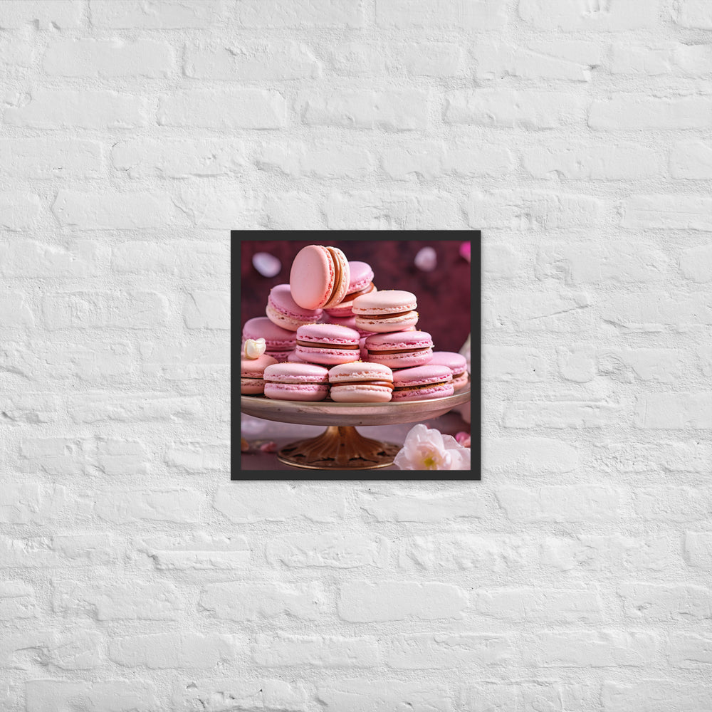 Rose Macarons Framed poster 🤤 from Yumify.AI