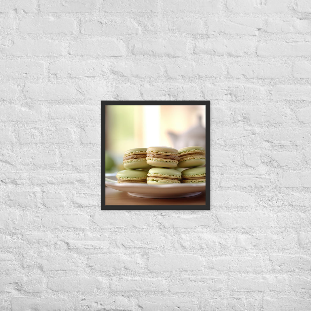 Pistachio Macarons Framed poster 🤤 from Yumify.AI