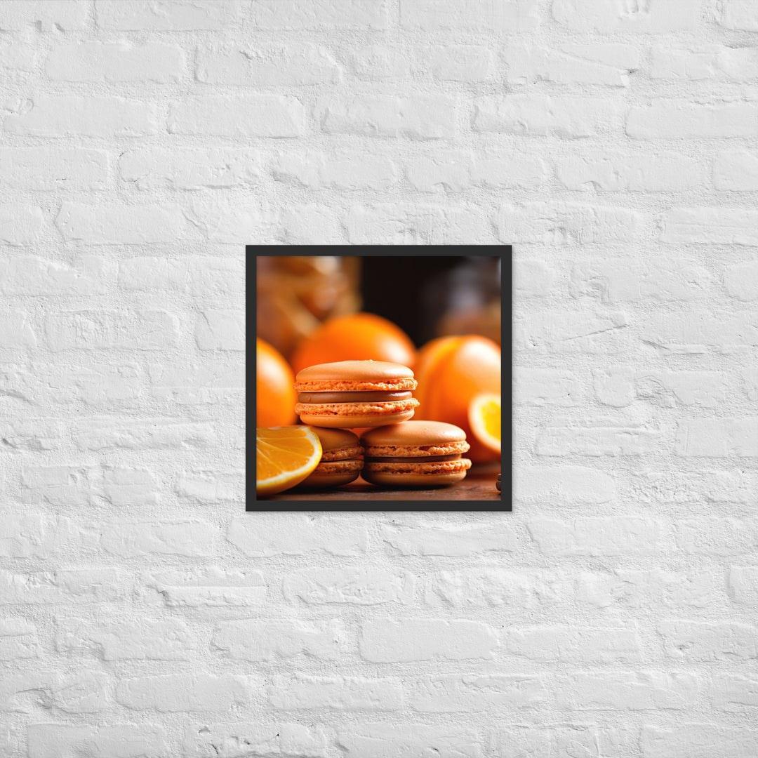 Orange Macarons Framed poster 🤤 from Yumify.AI