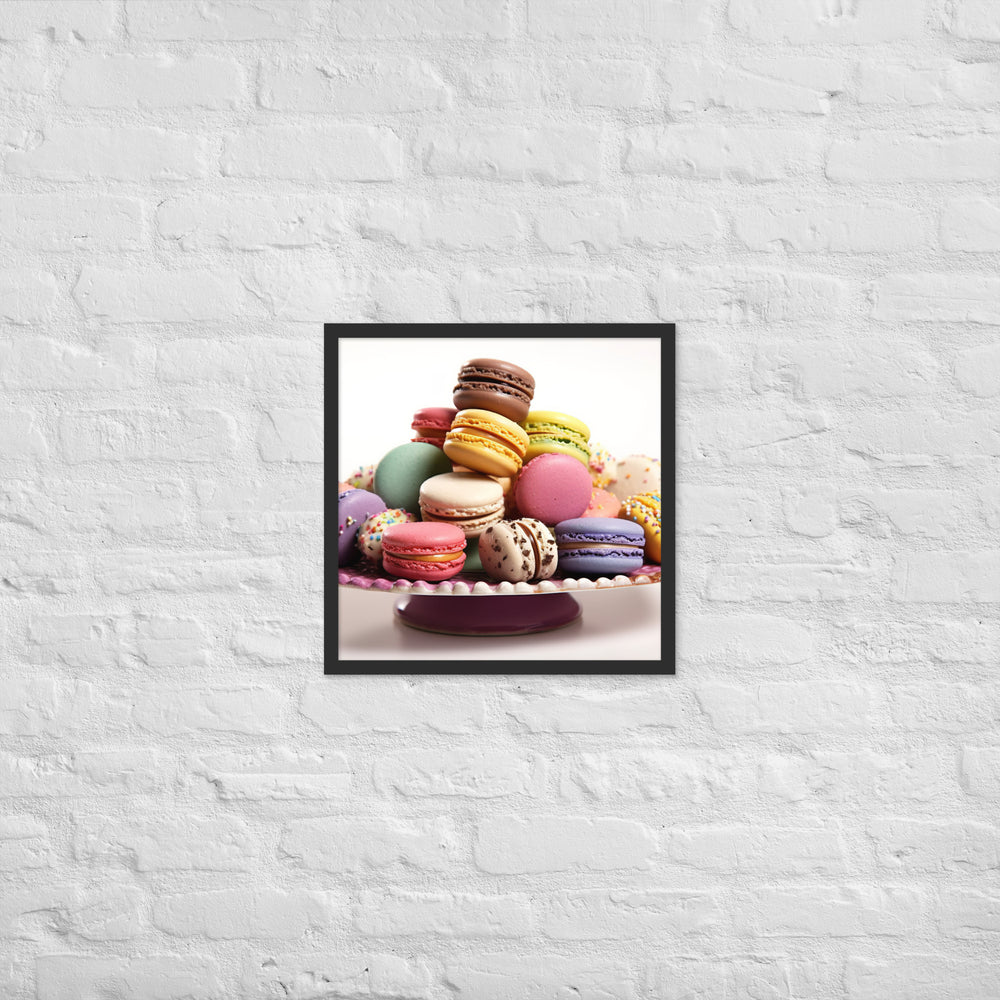 Mixed Flavored Macarons Framed poster 🤤 from Yumify.AI