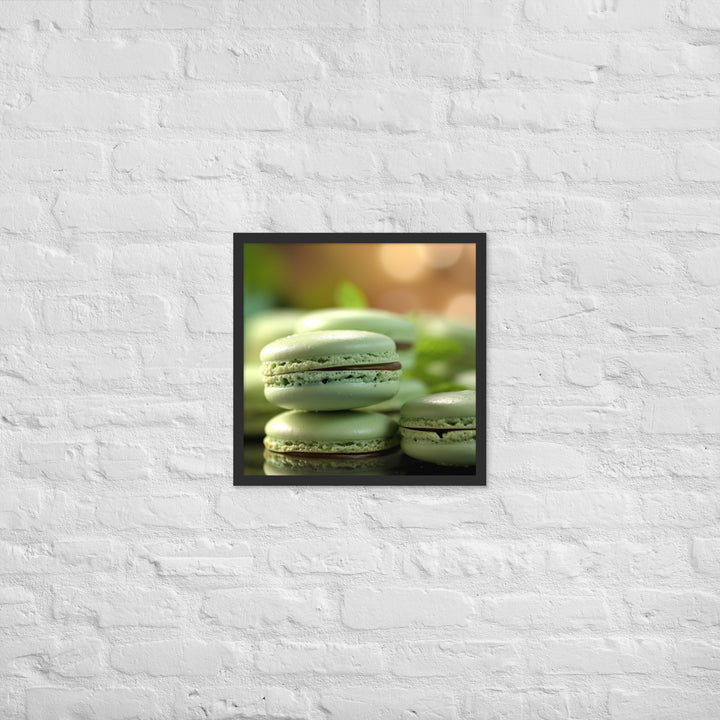 Mint Macarons Framed poster 🤤 from Yumify.AI