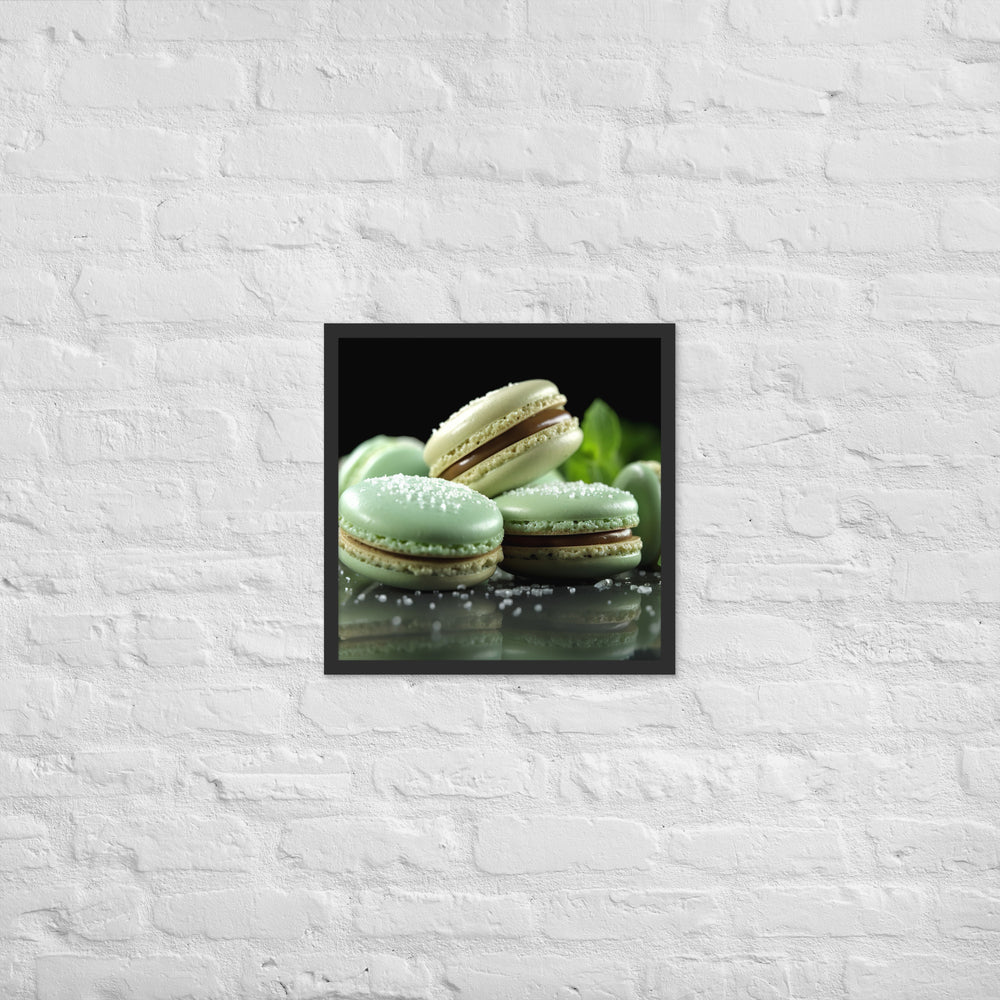Mint Macarons Framed poster 🤤 from Yumify.AI
