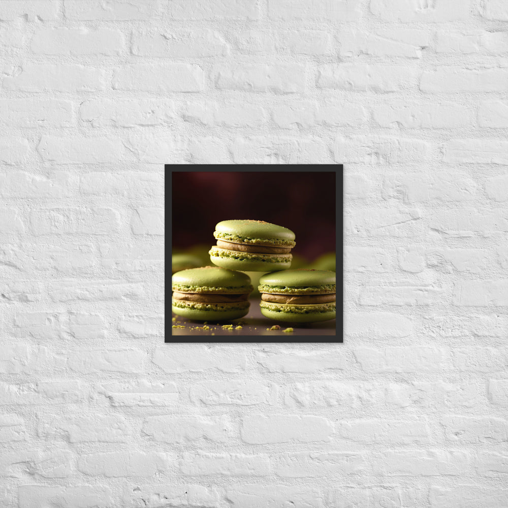 Matcha Green Tea Macarons Framed poster 🤤 from Yumify.AI