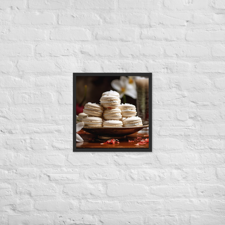 Coconut Macarons Framed poster 🤤 from Yumify.AI