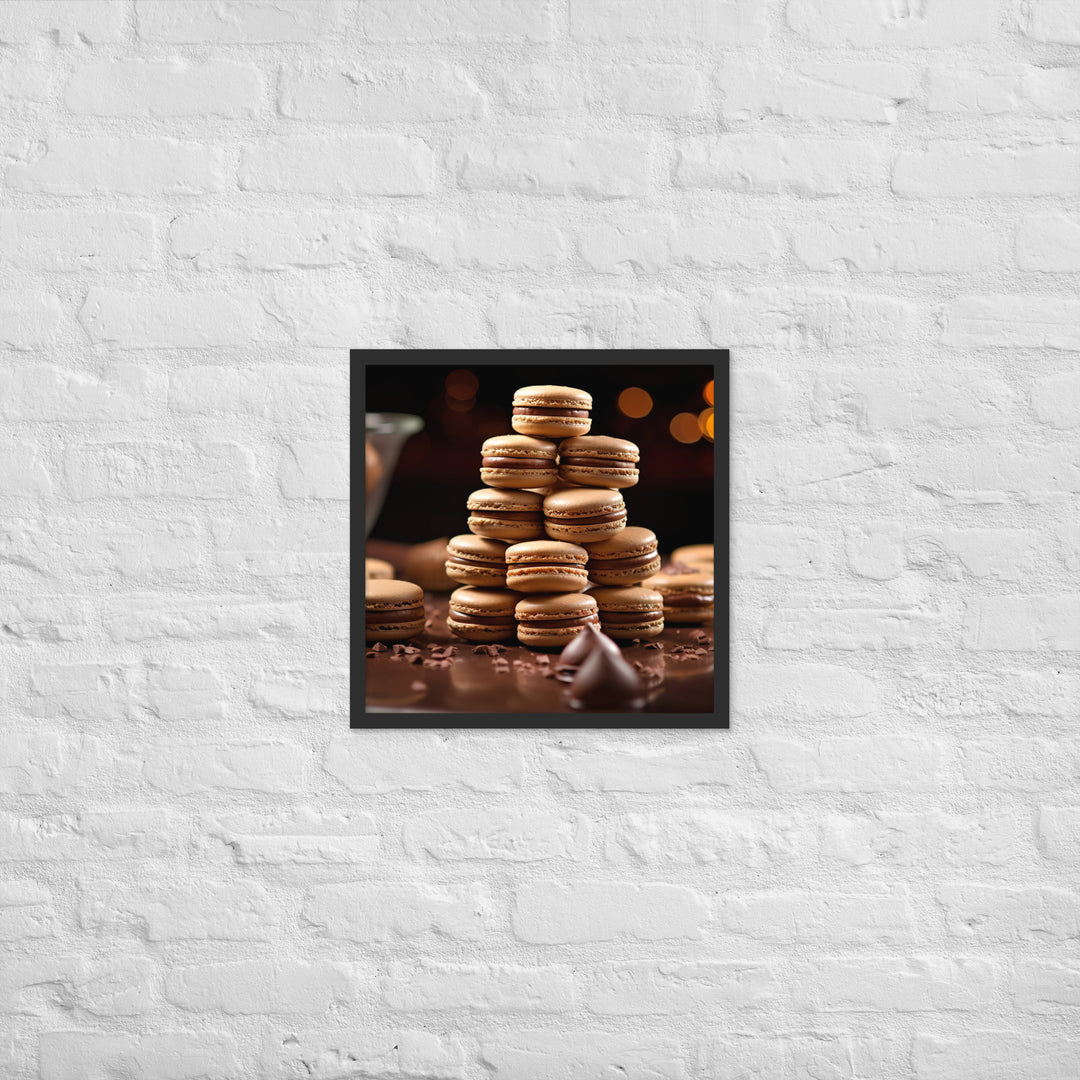 Chocolate Macarons Framed poster 🤤 from Yumify.AI