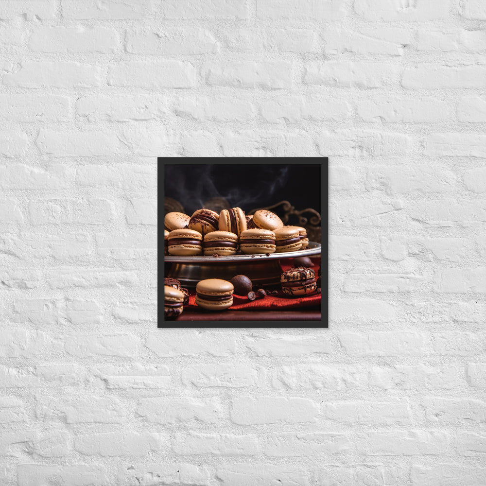 Chocolate Macarons Framed poster 🤤 from Yumify.AI