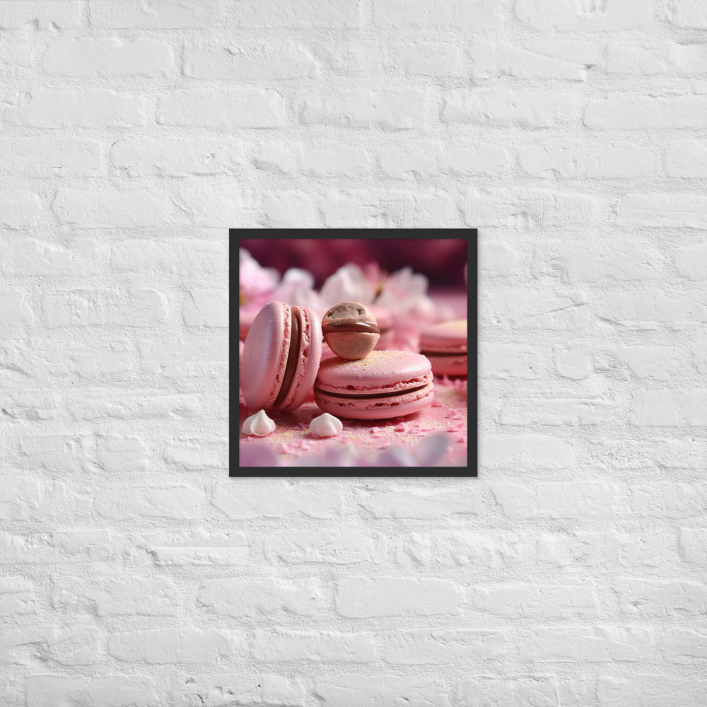 Cherry Blossom Macarons Framed poster 🤤 from Yumify.AI