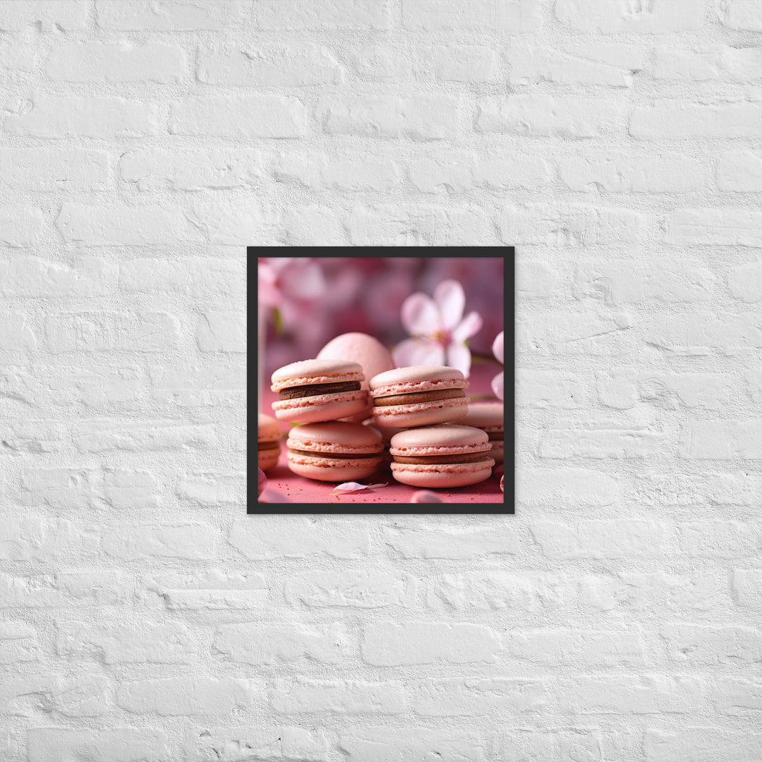 Cherry Blossom Macarons Framed poster 🤤 from Yumify.AI