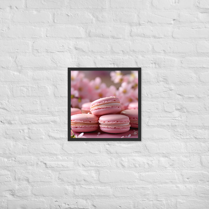 Cherry Blossom Macarons Framed poster 🤤 from Yumify.AI