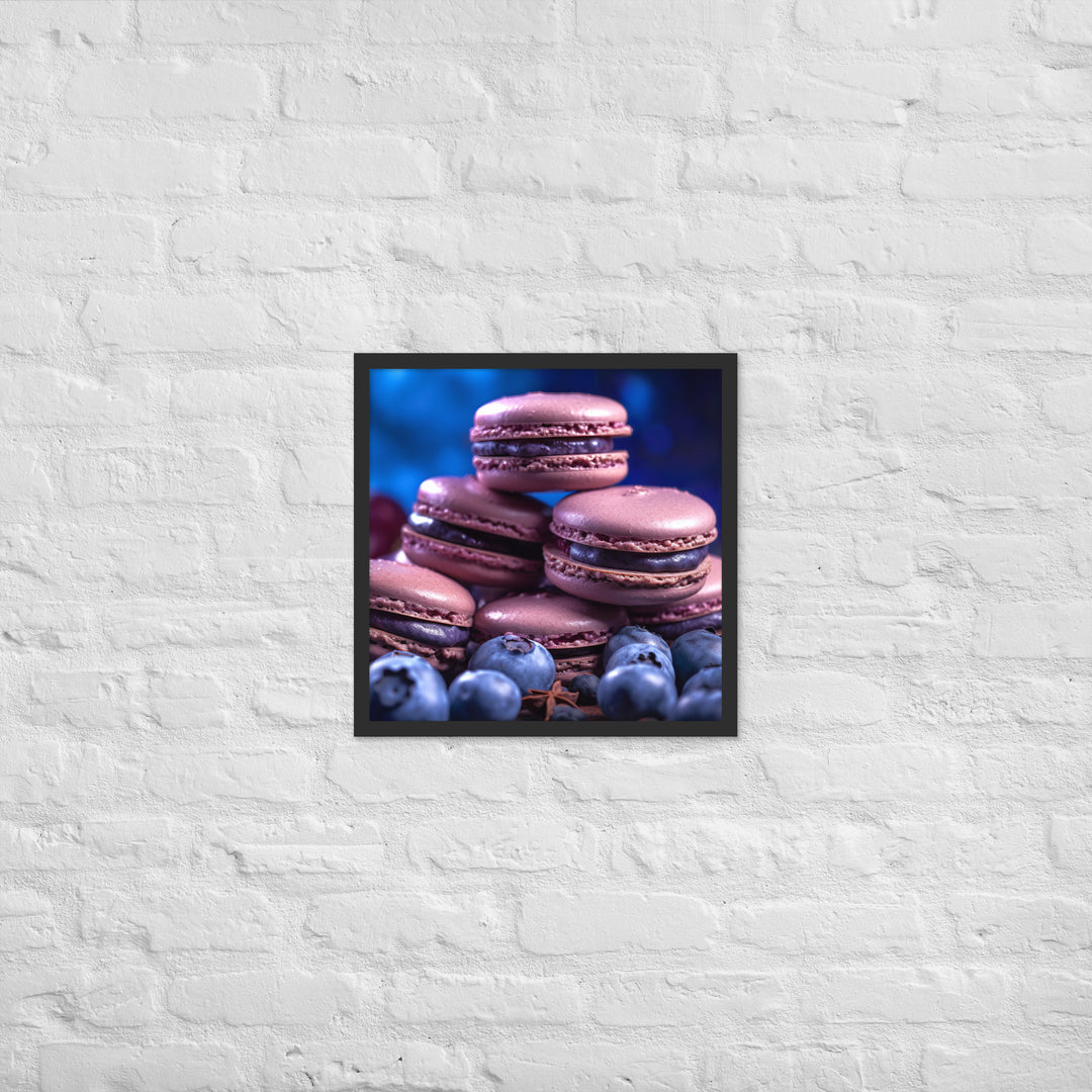 Blueberry Macarons Framed poster 🤤 from Yumify.AI