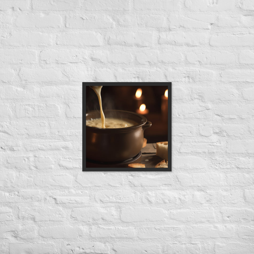 Swiss Cheese Fondue Framed poster 🤤 from Yumify.AI