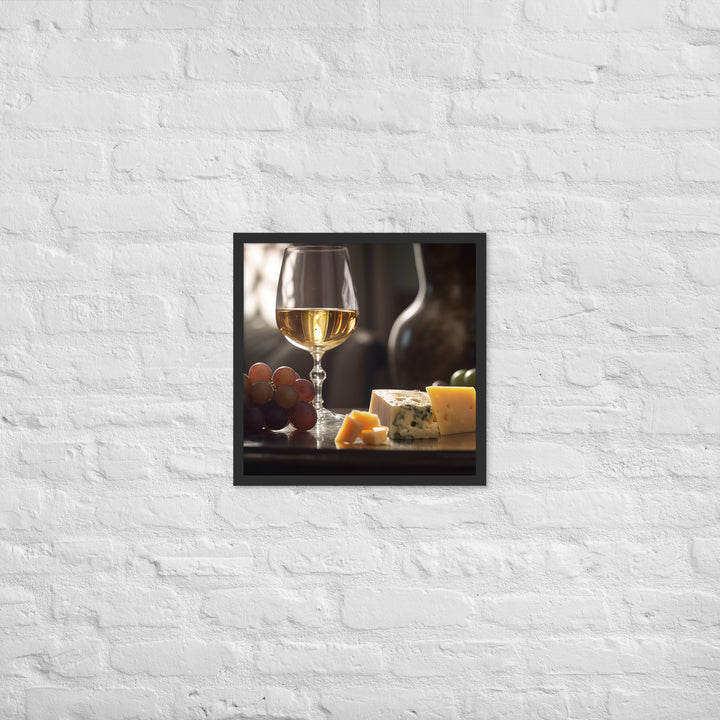 Swiss Cheese and Wine Pairing Framed poster 🤤 from Yumify.AI