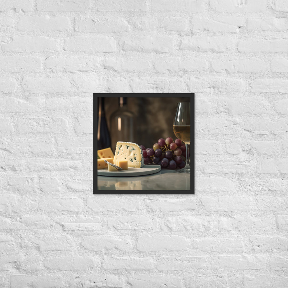 Swiss Cheese and Wine Pairing Framed poster 🤤 from Yumify.AI