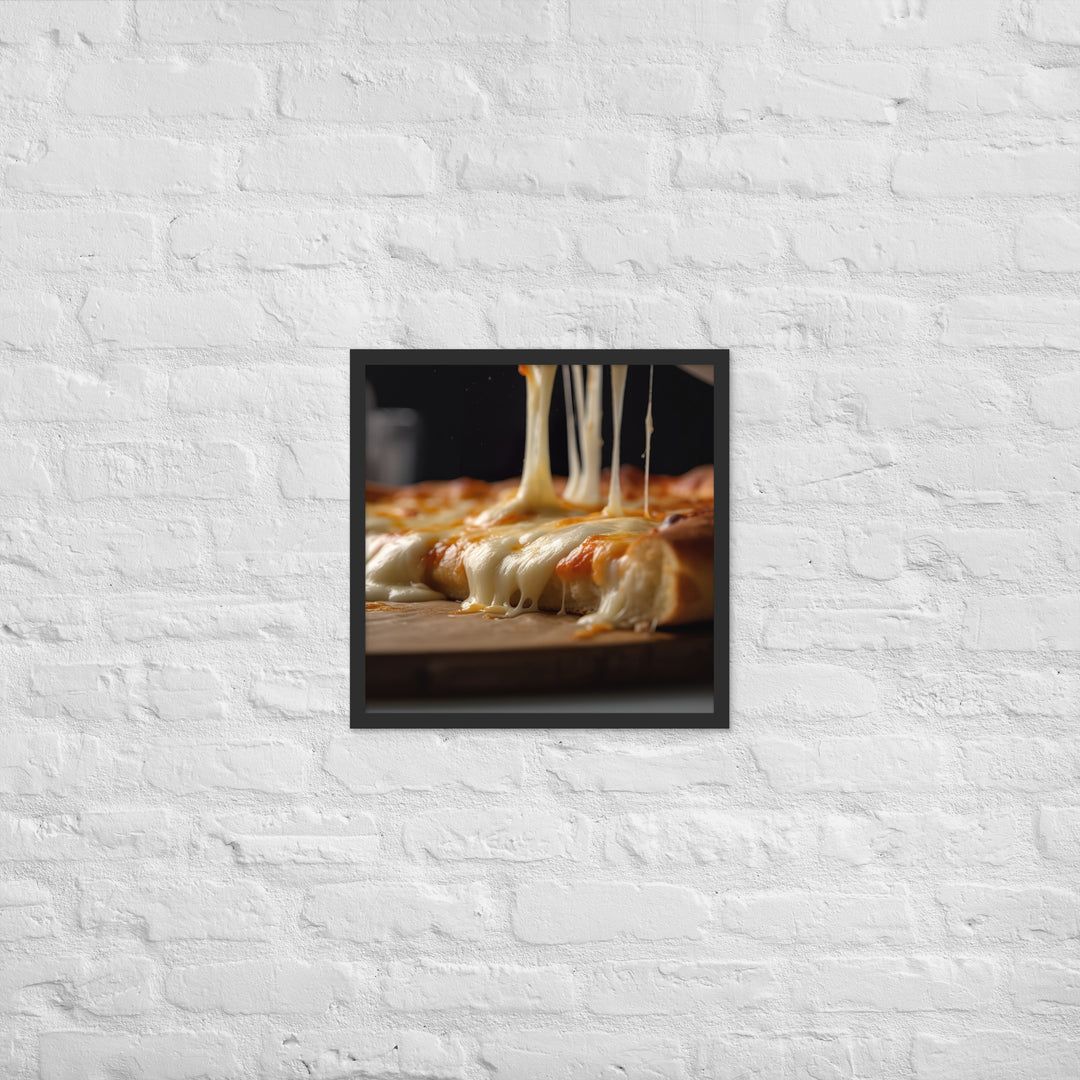 Stretchy Mozzarella Framed poster 🤤 from Yumify.AI