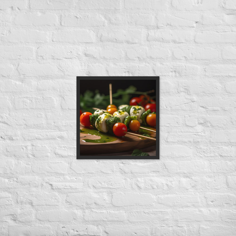 Mozzarella and Tomato Skewers Framed poster 🤤 from Yumify.AI