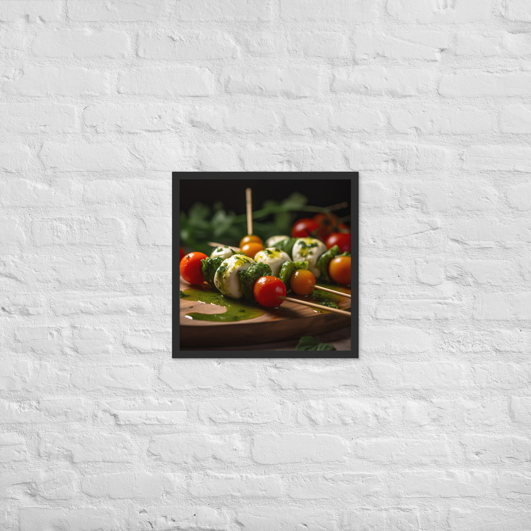 Mozzarella and Tomato Skewers Framed poster 🤤 from Yumify.AI