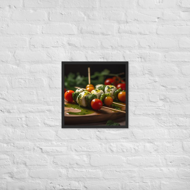 Mozzarella and Tomato Skewers Framed poster 🤤 from Yumify.AI