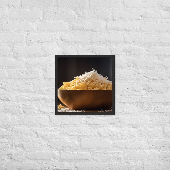 Freshly grated Parmesan cheese Framed poster 🤤 from Yumify.AI