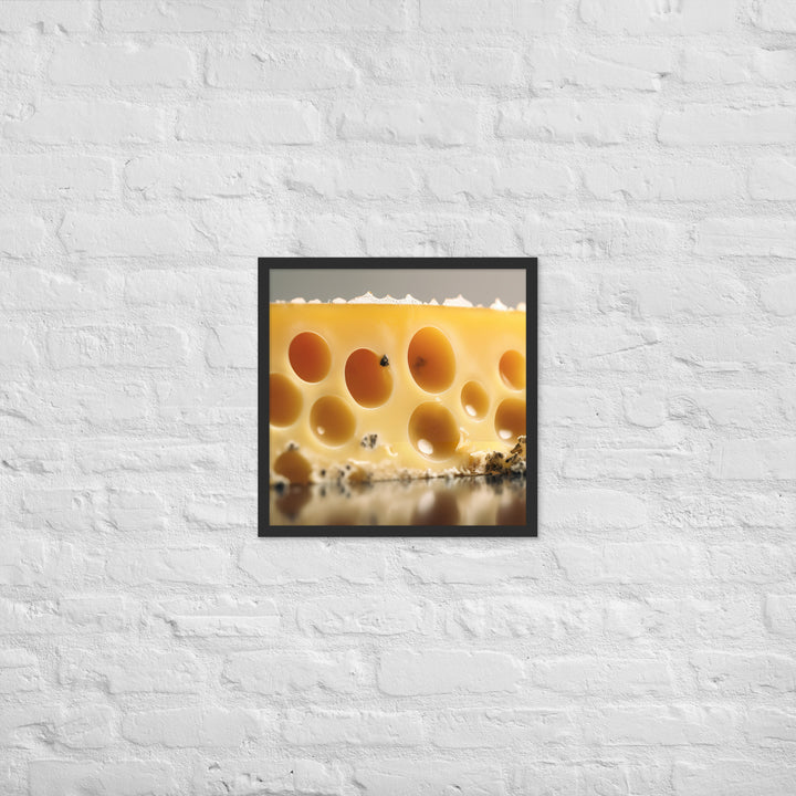 Classic Swiss cheese Framed poster 🤤 from Yumify.AI